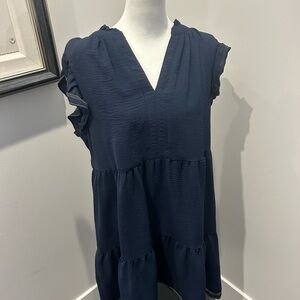 Elegant Navy Blue Women's Top